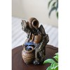 Gulches 6.3*5.1*10.8" Decorative 3 Tier Water Fountain with Pot Design, Brown - 3 of 4