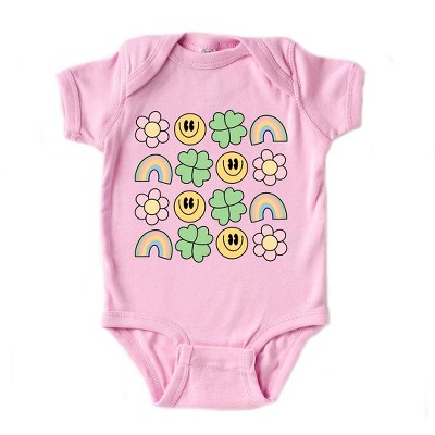The Juniper Shop Smiley Clover Daisy Baby Bodysuit
