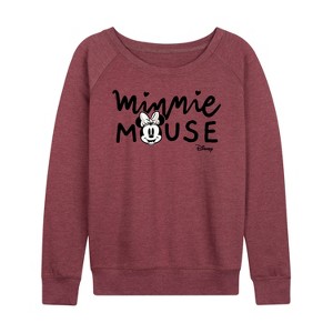 Women's - Disney - Mickey & Friends Lightweight French Terry Wide Neck Long Sleeve Shirt - 1 of 4