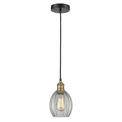Eaton - 1 Light Cord Hung Mini Pendant In Industrial Style-10.75 Inches Tall and 5.5 Inches Wide