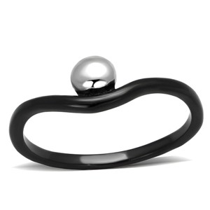 Slickblue Women’s Minimalist Ring, Stainless Steel, Two-Tone IP Black Finish, Subtle Contemporary Style, size 5–10 - 1 of 4