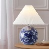 JONATHAN Y Shishen 19.5" Cottage Classic Chinoiserie Ceramic Orb LED Table Lamp with Pleated Shade - 4 of 4