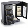 Black Solid Wooden Jewelry Box with 4 - Drawers, Necklace Carousel Mirror for Women - 3 of 4