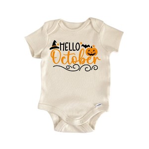 Hello October Newborn Baby Onesie® Bodysuit GS1 - 1 of 4