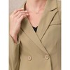 Hobemty Women Cropped Double Breasted Notched Lapel Full Lined Long Sleeve Semi Formal Suit Jacket - 4 of 4