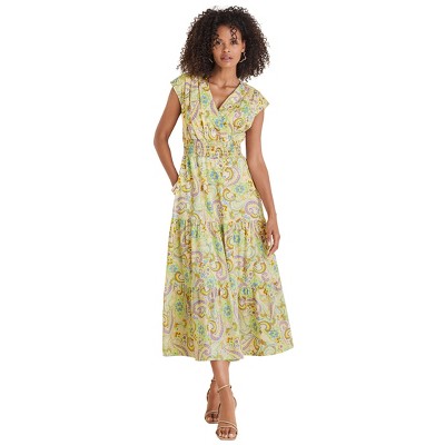VENUS Womens Smocked Waist Maxi Dress