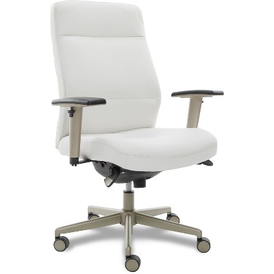 Modern Baylor Bonded Leather Swivel Executive Chair with Lumbar Support - White
