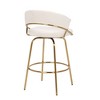 Velvet Padded Glam Counter Stool with Fixed Height, 360-Degree Swivel, and Metal Frame for Kitchen Island or Home Bar, Set of 2 - 4 of 4