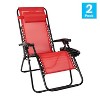 Flash Furniture Adjustable Folding Mesh Zero Gravity Reclining Lounge Chair with Pillow and Cup Holder Tray, Set of 2 - 2 of 4