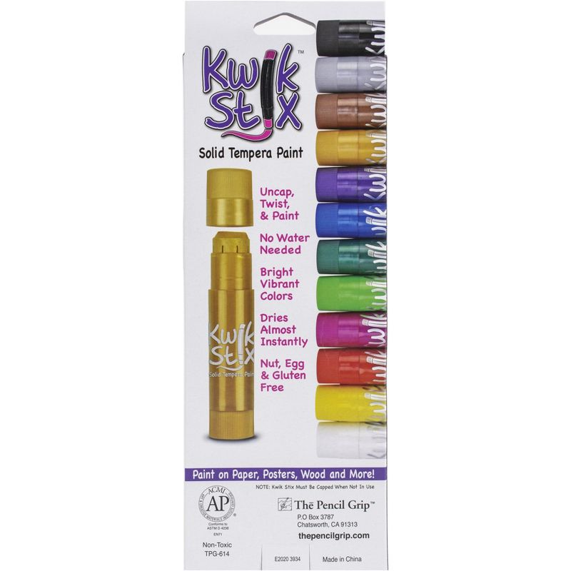 Kwik Stix Solid Tempera Paint Sticks 12/Pkg-Metalix Colors, 2 of 4