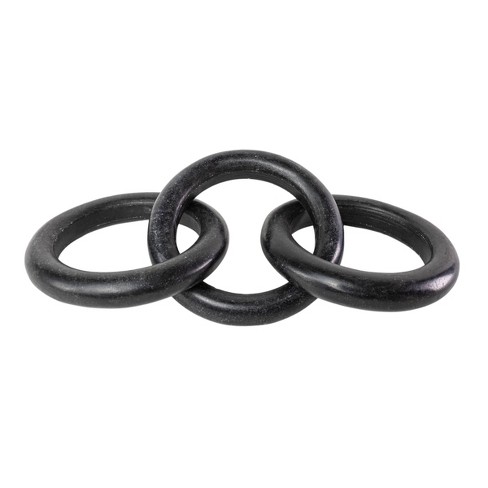 Three Link Decorative Chain Black Marble - Foreside Home & Garden
