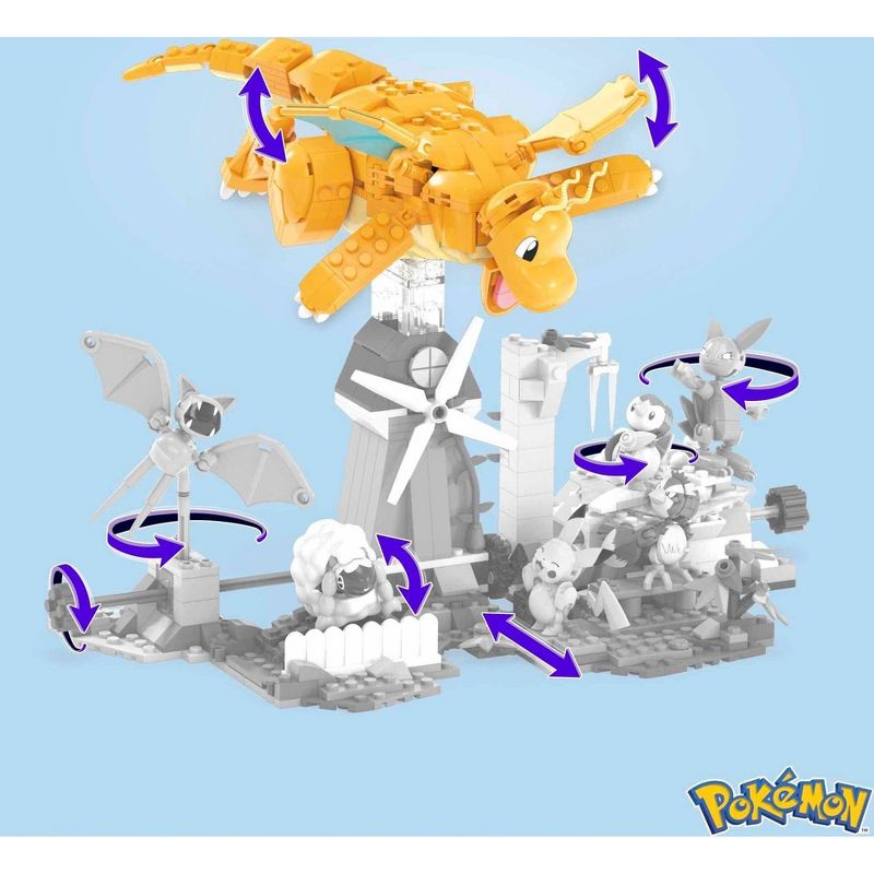 MEGA Pokemon Dragonite Figure with Motion Building Set (388 pc), 6 of 9