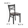 Emma and Oliver Black "X" Back Metal Restaurant Dining Chair - 4 of 4