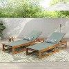 Christopher Knight Home Emile Outdoor Mesh and Acacia Wood Chaise Lounge - 2 of 4