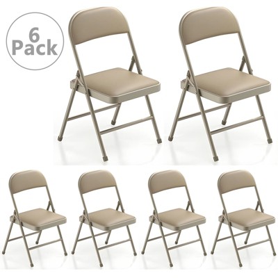 SUGIFT  6 Pack Folding Chairs with Padded Seats for Outdoor & Indoor Events Office Wedding Party