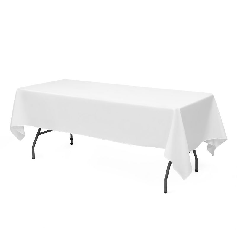 Costway 10 PCS 60'' x 102'' Rectangle Polyester Tablecloth For Home Wedding Restaurant Party WhiteBlackIvory, 5 of 9