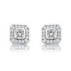 Exclusive Rhodium-Plated Square Stud Earrings Adorned with Dazzling Cubic Zirconia for a Luxurious and Sophisticated Look - 3 of 3