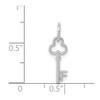 Black Bow Jewelry 14k White Gold, Hannah Collection, Mini Initial F Shamrock Key Charm - 4 of 4