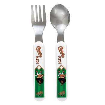 BabyFanatic Team Logo Fork And Spoon Pack - MLB Baltimore Orioles