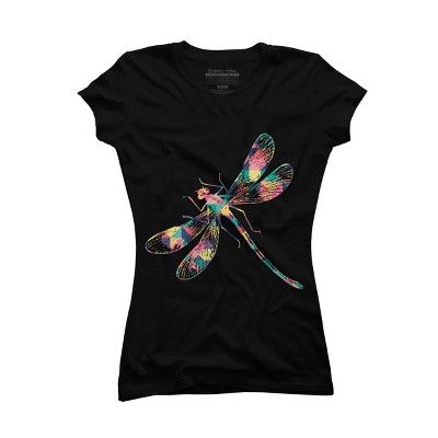 Junior's Design By Humans Dragonfly Abstract Summer Color By BaoMinh T-Shirt