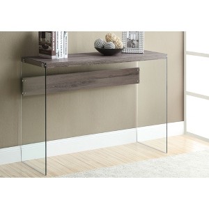 Laminate Console Table with Clear Tempered Glass Sides, Modern Accent Table for Entryway, Living Room, or Bedroom - 1 of 4