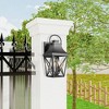 WELLFOR Outdoor Wall Porch Lights Fixtures with Clear Glass Shade Matte Black - 2 of 4