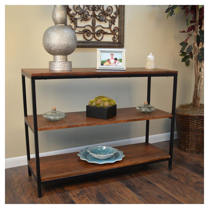 Finley Console/TV Stand - Chestnut/Black - Carolina Chair and Table, 3 of 5