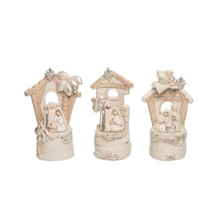 Transpac Resin Elegant Nativity Decor Set of 3 Christmas Home Decorations - 1 of 1