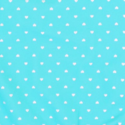 bright aqua heart polka