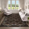 Modern Washable Area Rug for Living Room, Floral Pattern Floor Mat with Non Slip Backing, Low Pile Stain Resistant Lightweight Carpe - 2 of 4