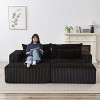 KWPZQEB 87" Sectional Lounge Chaise, Cloud Plush Loveseat, Corduroy Upholstered Boneless Sofa Bed with Deep Seat & 2 Pillows, No Assembly Required - 2 of 4