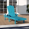 Merrick Lane Set of 2 Indoor/Outdoor Adjustable Adirondack Loungers with Fold Out Cupholders- Recycled All-Weather Indoor/Outdoor HDPE Lounge Chairs - 3 of 4