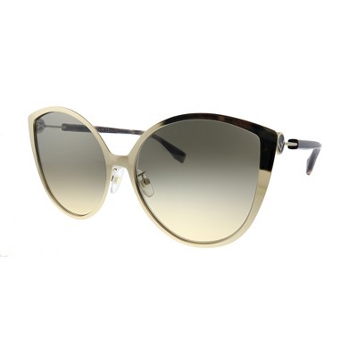 Fendi Sunglasses Women's Cat Eye Black-Gold/Grey Gradient Lenses 60mm  716736218076