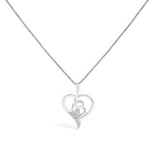 Haus of Brilliance 10K White Gold Diamond Accent Diamond Swirl Open Heart Pendant Necklace - 1 of 4