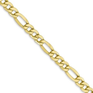 Black Bow Jewelry Men's 5.35mm 10k Yellow Gold Hollow Figaro Chain Necklace - 1 of 4