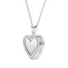 Girls' CZ Border Heart Sterling Silver Locket Necklace - In Season Jewelry - 2 of 4