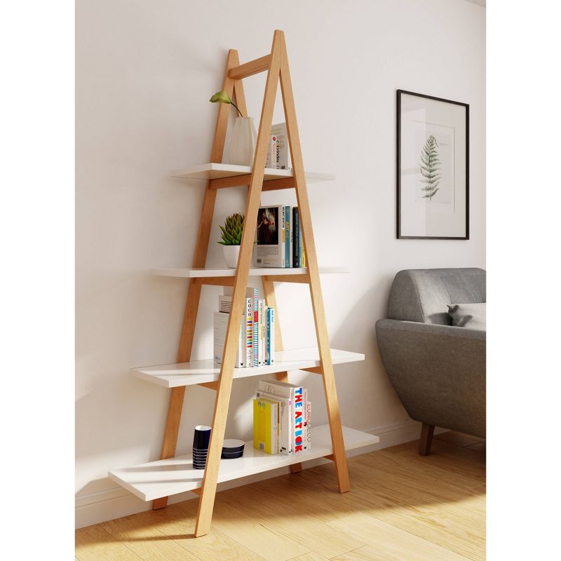 66.5&#34; Abacus Ladder Bookshelf Oak and White - Universal Expert, 2 of 10