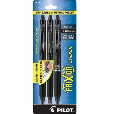 Pilot FriXion Ball Clicker Erasable Gel Pens Fine Point Black Ink 147445