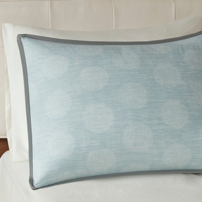 Lucinda Blue California King Reversible Cotton Sateen Comforter Set