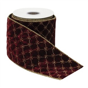 Ornate Diamond Pattern Wired Ribbon (Set of 2) - 1 of 3
