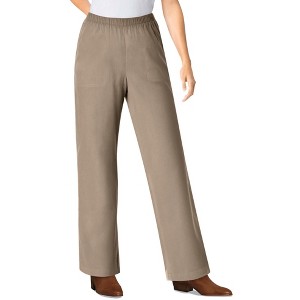 Woman Within Plus Size Petite Wide-Leg Fineline Denim Jean - 1 of 4