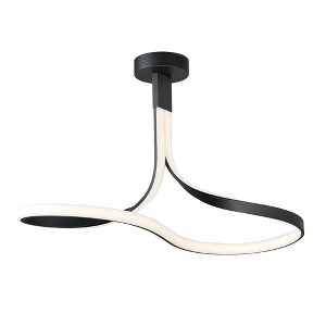 ET2 Lighting Serpentine 1 - Light Semi-Flush Mount in  Black - 1 of 3