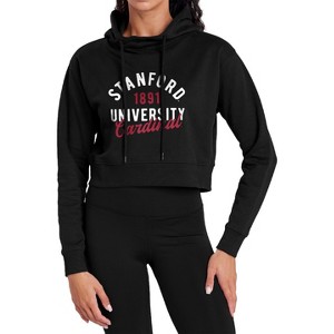 Stanford University Classic Script Cropped Hoodie Pullover Sweatshirt - 1 of 4