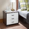 NicBex 16 inch Nightstand with 3 Drawers,Modern Side Table with Storage Space and Metal Handle,Bedside Table for Bedroom,Living Room,Brown/White - 2 of 4