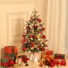 3FT Pre-Lit Artificial Christmas Tree,Tabletop Christmas Tree with Pine Cones - 4 of 4