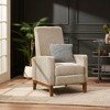 Modern Push-Back Recliner Chair, Upholstered Sofa Chair, Armchair with Rubberwood Legs, Wingback Accent Stools -Christopher Knight Home - 3 of 4