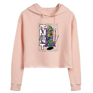 Women's - Teenage Mutant Ninja Turtles - Donatello, Raphael, Leonardo, & Michelangelo Cropped Graphic Hoodie - 1 of 3
