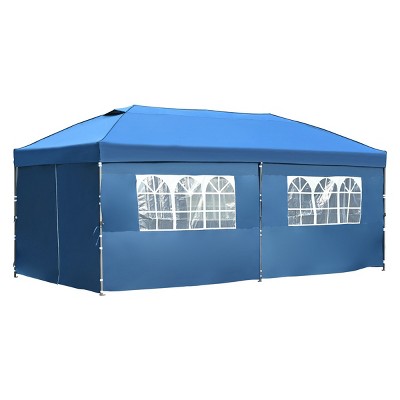 10x20 FT Heavy-Duty Pop-Up Canopy Tent with Sidewalls, UV Protection, Adjustable Height, Portable Wheeled Bag, for Outdoor Events-Coolbibila