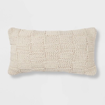 Oversized Chunky Knit Lumbar Throw Pillow Neutral - Threshold™