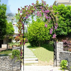 Metal Garden Archway Trellis, Climbing Plant Support for Vines, Roses, Freely Assembled Outdoor Arbor – Cuddlewood - 1 of 4